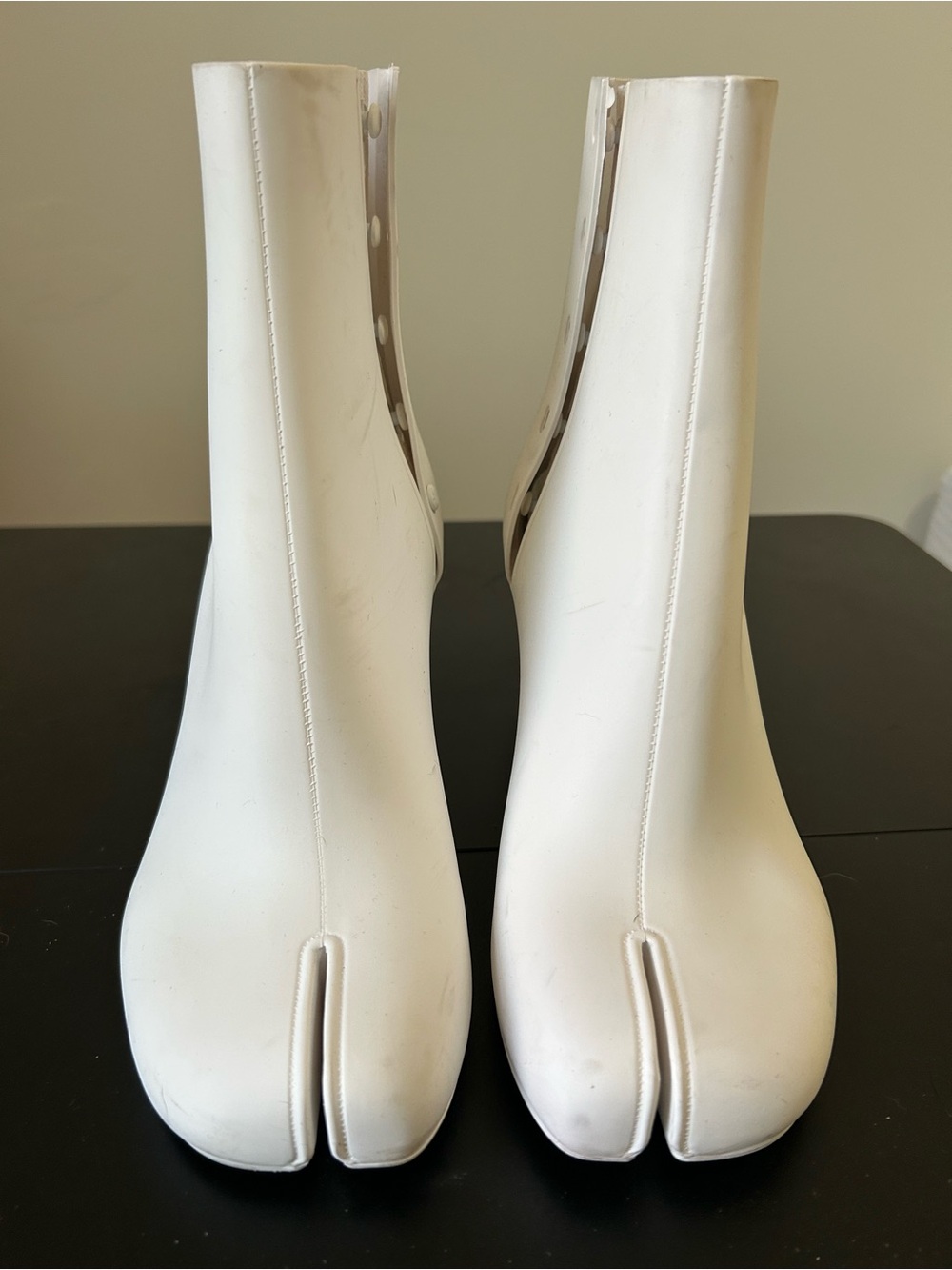 Maison Margiela White Tabi (Split-Toe) Ankle Boots - Women's Booties